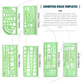 img 3 attached to 📐 Glarks 16-Piece Measuring Templates for Building Formwork, Stencils, Geometric Drawing, Rulers, Triangular Architect Scale Ruler, Pencil, Lead Refills, and Eraser - Ideal for Office and School Use