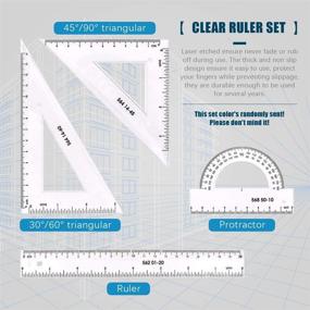 img 2 attached to 📐 Glarks 16-Piece Measuring Templates for Building Formwork, Stencils, Geometric Drawing, Rulers, Triangular Architect Scale Ruler, Pencil, Lead Refills, and Eraser - Ideal for Office and School Use