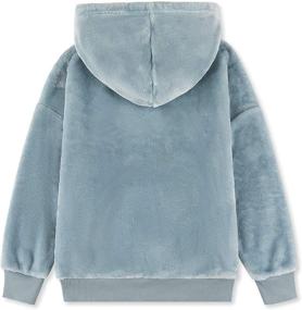 img 3 attached to 👧 ALWAYSONE Girls Oversize Sherpa Sweatshirt with Pocket - Soft Fluffy Coat, Fuzzy Fleece Hoodie, Ages 3-12 Years