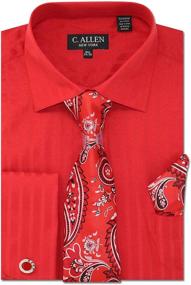 img 4 attached to 👔 Classic Striped Herringbone Pattern Regular Cufflinks for Men's Shirts
