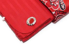 img 1 attached to 👔 Classic Striped Herringbone Pattern Regular Cufflinks for Men's Shirts