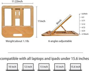 img 3 attached to Улучшите свой опыт работы с ноутбуком с деревянной подставкой для ноутбука HITTITE - портативной, стильной и универсальной для использования дома и в офисе.
