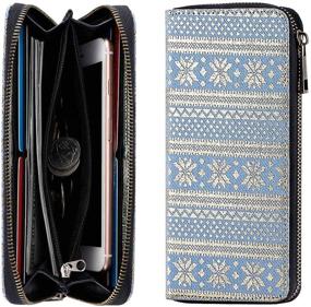 img 3 attached to Large Clutch Cellphone Purse with Zip-Around Bifold Wallet & Wristlet for Women - Fits 5.5 inch Phones