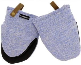 img 4 attached to 👌 Кухонные варежки-рукавички Cuisinart Chambray из неопрена, 2 шт - теплостойкие кухонные перчатки с антискользящим покрытием и петлей из искусственной кожи - идеальный набор для работы с горячей посудой и выпечкой - морской.