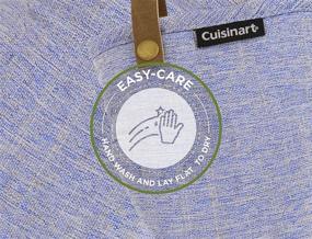 img 1 attached to 👌 Кухонные варежки-рукавички Cuisinart Chambray из неопрена, 2 шт - теплостойкие кухонные перчатки с антискользящим покрытием и петлей из искусственной кожи - идеальный набор для работы с горячей посудой и выпечкой - морской.