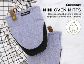 img 3 attached to 👌 Кухонные варежки-рукавички Cuisinart Chambray из неопрена, 2 шт - теплостойкие кухонные перчатки с антискользящим покрытием и петлей из искусственной кожи - идеальный набор для работы с горячей посудой и выпечкой - морской.