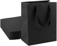 🛍️ 24 medium-sized kraft gift bags in black - 8"x4.75"x10" - ideal for parties, shopping, weddings, and merchandise logo