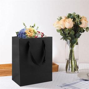 img 3 attached to 🛍️ 24 Medium-Sized Kraft Gift Bags in Black - 8"x4.75"x10" - Ideal for Parties, Shopping, Weddings, and Merchandise