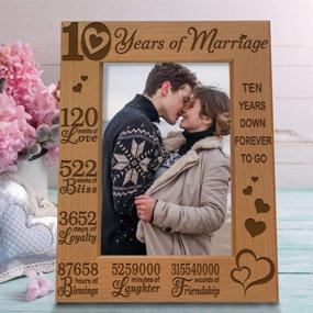 img 3 attached to KATE POSH Engraved Wood Picture Frame for 10th Wedding Anniversary – 10 Years of Love, 120 Months of Marriage (4x6 Vertical)