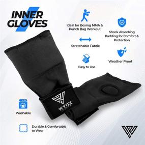 img 2 attached to 🥊 WYOX Gel Padded Inner Elastic Quick Wraps Boxing Hand Wraps for Women and Men - Fist Protection Boxing Gloves - Wrist Wrap MMA Muay Thai Training Handwraps (Black, S-M)