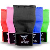 🥊 wyox gel padded inner elastic quick wraps boxing hand wraps for women and men - fist protection boxing gloves - wrist wrap mma muay thai training handwraps (black, s-m) logo