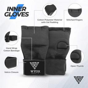 img 3 attached to 🥊 WYOX Gel Padded Inner Elastic Quick Wraps Boxing Hand Wraps for Women and Men - Fist Protection Boxing Gloves - Wrist Wrap MMA Muay Thai Training Handwraps (Black, S-M)