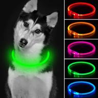 🐾 water resistant led dog collar - mini usb rechargeable christmas collar for dogs, green - suitable for small, medium & large dogs logo
