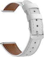 🌟 vicrior soft genuine leather bands for garmin vivomove hr - replacement bracelet wrist strap for garmin vivomove hr sport/premium, garmin venu/vivomove 3/luxe/style - white logo