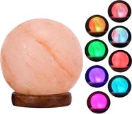 🔌 v.c.formark usb himalayan salt lamp with 8 colors changing - lovely round crystal salt rock lamp for living room, home decor, office, yoga - holiday gift, hand carved with genuine wood base логотип