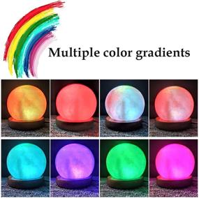 img 2 attached to 🔌 V.C.Formark USB Himalayan Salt Lamp with 8 Colors Changing - Lovely Round Crystal Salt Rock Lamp for Living Room, Home Decor, Office, Yoga - Holiday Gift, Hand Carved with Genuine Wood Base