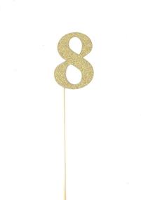 img 1 attached to 8th Birthday Party Decorations - Set of 8 Gold Number 8 Centerpiece Sticks