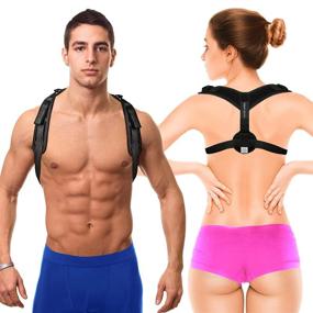 img 1 attached to 🏋️ XD Lifestyle Back Posture Corrector - Adjustable Support Brace for Women, Men & Kids to Improve Upright Spine Alignment and Relieve Cervical & Clavicle Pain