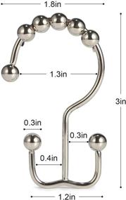 img 2 attached to 🚿 Goowin Stainless Steel Shower Curtain Hooks - Rust Proof Double Shower Rings for Shower Curtain, Curtain Liners - Nickel Finish