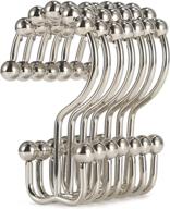 🚿 goowin stainless steel shower curtain hooks - rust proof double shower rings for shower curtain, curtain liners - nickel finish logo