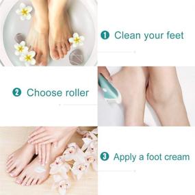 img 1 attached to 👣 Revive Your Feet with the Foot Scrubber Electric Foot File - Rechargeable Callus Remover for Silky Smooth Skin: IPX7 Waterproof Pedicure Tool with 3 Roller Heads and 2 Speeds, Perfect for Dead Skin and Cracked Heels
