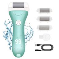 👣 revive your feet with the foot scrubber electric foot file - rechargeable callus remover for silky smooth skin: ipx7 waterproof pedicure tool with 3 roller heads and 2 speeds, perfect for dead skin and cracked heels logo