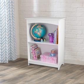 img 2 attached to 📚 White 2-Shelf Wooden Bookcase for Children - KidKraft Nantucket with Wainscoting Detail, Ideal Gift for Ages 3+