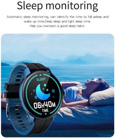 img 1 attached to SYSMARTS Fitness Trackers: Heart Rate Monitor, Sleep Tracker, Waterproof Sports Smart Watch – Dark Blue