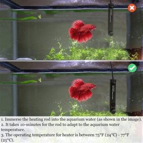 img 1 attached to Energy-efficient Betta Heater for Small (1.5 gal.) Tanks - Fully Submersible Aquarium Heater – Automatically Reaches Preset Temperature – Easy Installation with Suction Cups