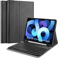 new ipad air 4 10.9 inch keyboard case: slim shell cover with pencil holder and removable wireless bluetooth keyboard - compatible with ipad pro 11 2020/2018 and apple ipad air logo