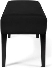 img 2 attached to ✨ Stretch Spandex Dining Room Bench Seat Cushion Slipcovers for Kitchen Dining Bench - WOMACO Upholstered Bench Protectors (Black, Medium)