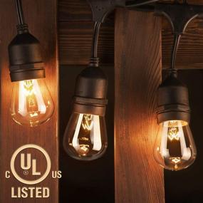 img 3 attached to 🌟 Addlon 48 FT Commercial Grade Outdoor String Lights - Weatherproof Strand with Vintage Edison Bulbs, 15 Hanging Sockets - UL Listed Heavy-Duty Decorative Cafe Patio Lights for Bistro Garden