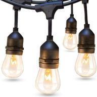 🌟 addlon 48 ft commercial grade outdoor string lights - weatherproof strand with vintage edison bulbs, 15 hanging sockets - ul listed heavy-duty decorative cafe patio lights for bistro garden logo