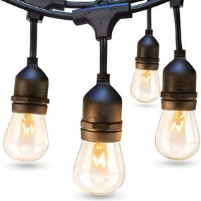 img 4 attached to 🌟 Addlon 48 FT Commercial Grade Outdoor String Lights - Weatherproof Strand with Vintage Edison Bulbs, 15 Hanging Sockets - UL Listed Heavy-Duty Decorative Cafe Patio Lights for Bistro Garden