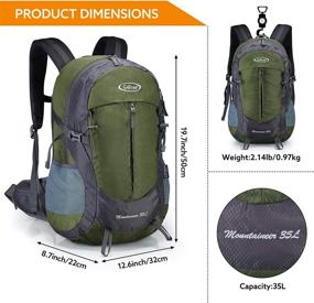 img 3 attached to G4Free 35L Waterproof Hiking Backpack for Outdoor Sports, Travel, and Daypack - Lightweight with Rain Cover for Women and Men