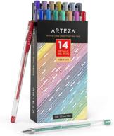 🖌️ arteza metallic gel pens, set of 14, 0.8-1.0 mm tips, vibrant and luminous colored pens, art supplies for scrapbooking, doodling, & journaling logo