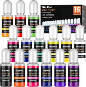 img 4 attached to 🎨 Nicpro 15 Colors Epoxy Resin Pigment: Vibrant Liquid Dye for Translucent DIY Jewelry Craft Paint Art Making - 0.35oz Each