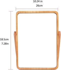 img 1 attached to 🪞 AlierKin Rectangle Pine Wood Tabletop Vanity Makeup Mirror: Glamour and Functionality Combined