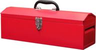 🔴 tb101 torin 19" hip roof style portable steel tool box - big red with latch closure and removable storage tray logo