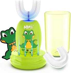 img 4 attached to Enhance Kids Oral Health with NOHOO Kids Baby U Shape Whole Mouth Electric Toothbrush, 360 Autobrush Ultrasonic Automatic Tooth Brush (Age 2-12) - Ideal for children aged 6~12