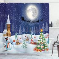 ambesonne christmas curtain snowman bathroom logo