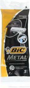img 1 attached to 🪒 5-Count x 1 Pack Bic Metal Men's Disposable Shaving Razors