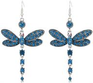 🦋 stunning dragonfly pendant drop earrings: perfect retro insect design for women and girls - best friendship gift ideas logo