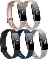 5 pack silicone bands compatible with fitbit inspire hr/fitbit inspire/ace 2 wellness & relaxation logo