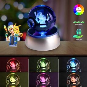 img 3 attached to 🔮 3D Crystal Ball Night Light for Room Decor, LED Anime Table Lamp with 7 Color Changes, Ideal Christmas & Birthday Gifts for Kids, Boys, Girls