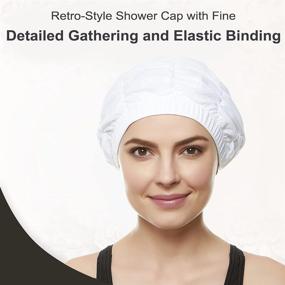 img 2 attached to BEEMO Womens Shower Cap Shirred