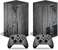 🎮 enhance your xbox series x with grey wood full body vinyl skin decal protective cover for console and controllers логотип