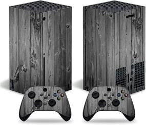 img 1 attached to 🎮 Enhance Your Xbox Series X with Grey Wood Full Body Vinyl Skin Decal Protective Cover for Console and Controllers