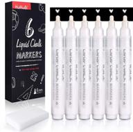 🖍 huihuibi white chalk markers - 6 pack set: versatile liquid chalk for blackboards, chalkboards, windows, and more! logo