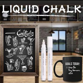 img 1 attached to 🖍 HUIHUIBI White Chalk Markers - 6 Pack Set: Versatile Liquid Chalk for Blackboards, Chalkboards, Windows, and More!